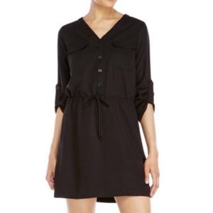 Max Studio Tie Front Roll Tab Sleeve Dress Small